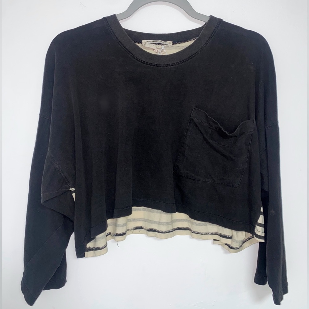 Vintage French 1980s half striped comfy tee